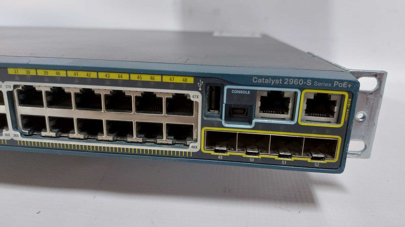 Cisco WS-C2960S-48FPS-L 48-Port GbE PoE+ Switch - READ Q#