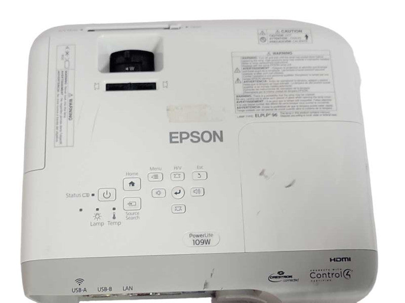 Epson PowerLite 109W H861A LCD Projector 2x HDMI ports 1530 Hours _