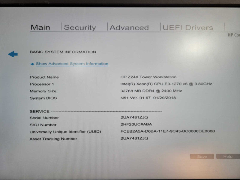 HP Z240 Workstation Desktop  Xeon E3-1270 v6 @ 3.80GHz 32GB RAM QUADRO M4000 !