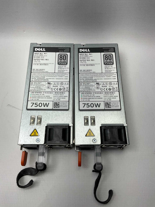Kit of 2x Dell 750w 80 Plus Platinum for PowerEdge Servers 05NF18 -