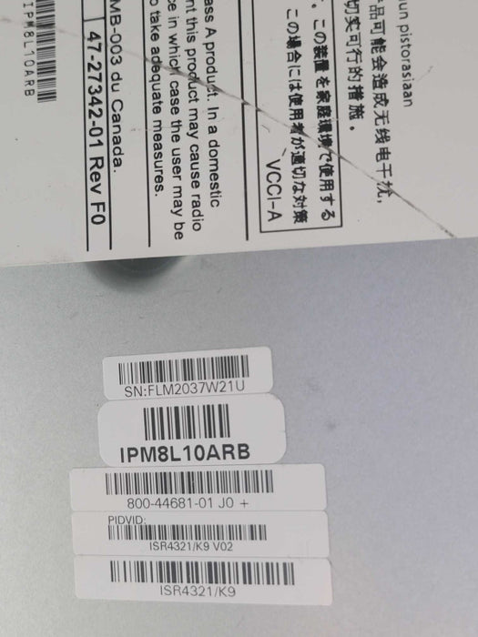 Cisco ISR4321/K9 ISR 4321 Gigabit Ethernet Security Router, READ Q_