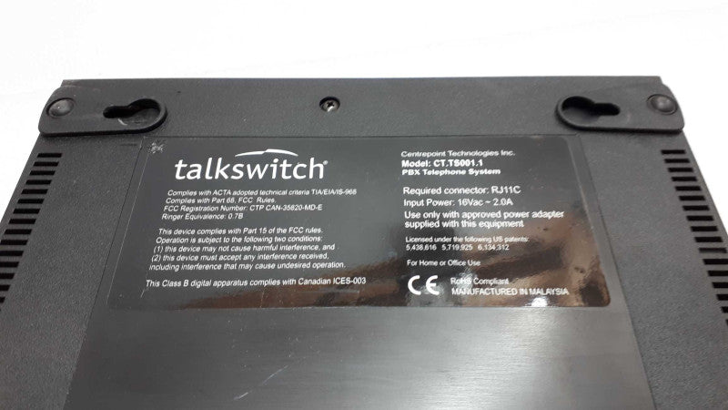 Talkswitch Ct.ts001.1 PBX Telephone System Centerpoint Technologies &