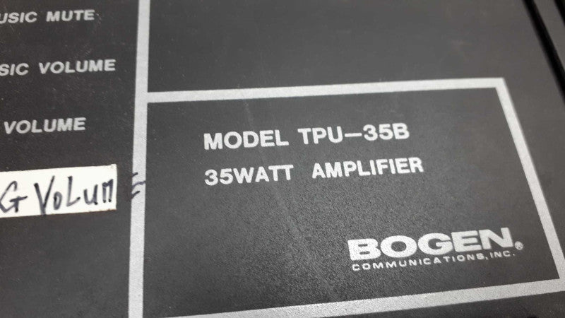 BOGEN 35 Watt Telephone Paging Amplifier Model TPU35B UNTESTED &
