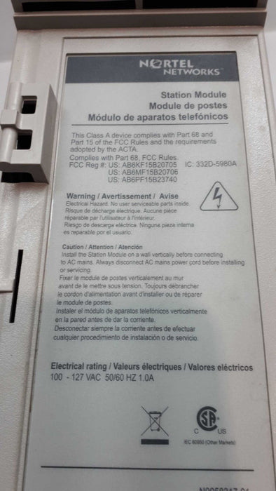 Nortel Networks MOX16 Expansion Fiber Station Module &