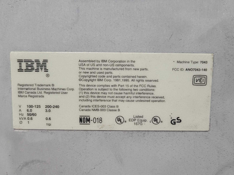 IBM 7043 vintage Computer w/ PowerPC PPC604e3DBCG333E CPU and RAM, READ _