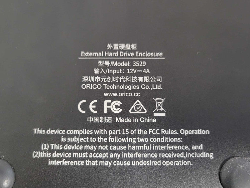 Orico External Hard Drive Enclosure 3529 with 2x 2TB HDDs _