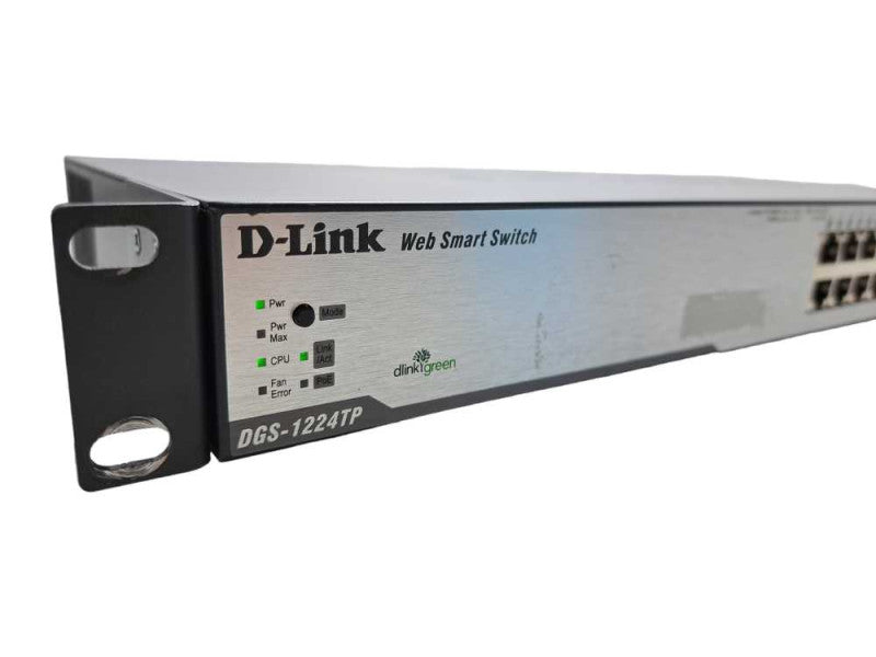 D-Link DGS-1224TP 24 Port Gigabit PoE Switch | 4 x SFP W/ Rack Mount Ears | )