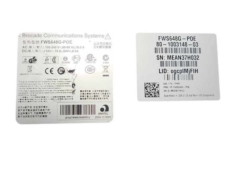 BROCADE FastIron FWS648-POE Switch READ $