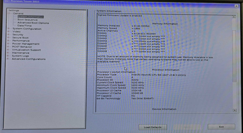 Dell Precision T5810 Xeon E5-1607 v3 @ 3.10GHz 8GB DDR4 No GPU/HDD\\'s )