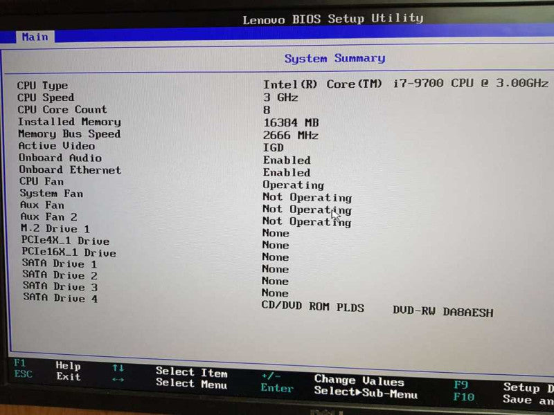 Lenovo ThinkStation P330 Core i7 - 9700 CPU @ 3.00GHz 16GB DDR4 Ram