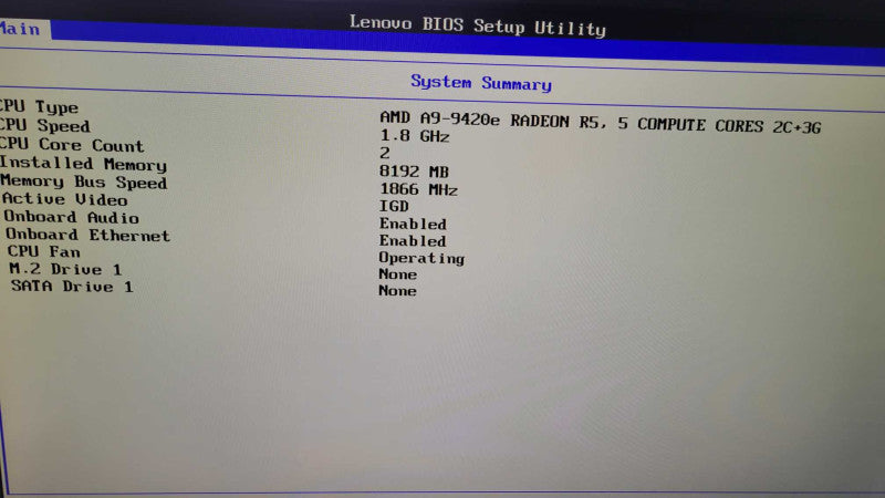 Lenovo ThinkCentre M625Q - AMD A9-9420e Radeon R5 | 8GB RAM | NO HDD
