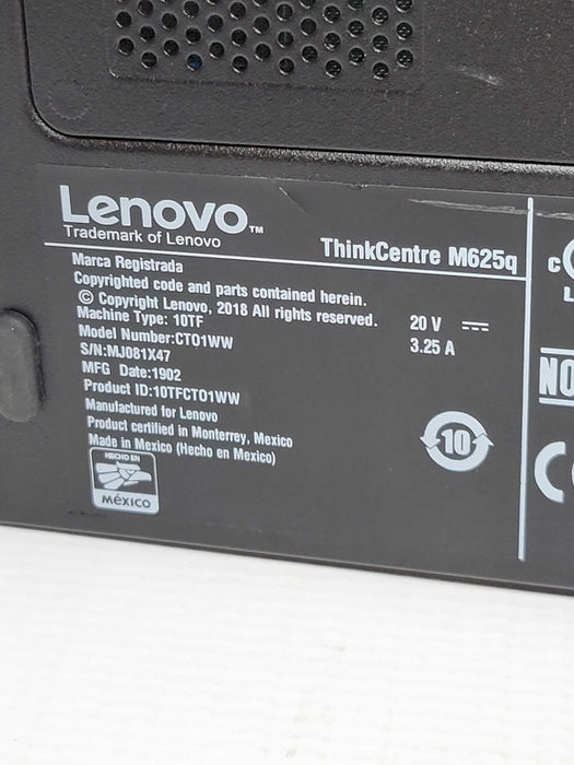 Lenovo ThinkCentre M625Q - AMD A9-9420e Radeon R5 | 8GB RAM | NO HDD