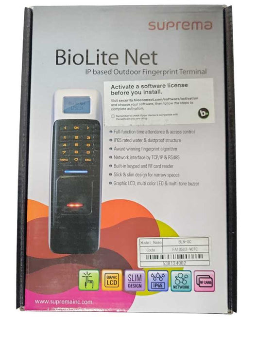 Suprema BioLite Net BLN-OC IP Based Outdoor Fingerprint terminal FA10503-V07C Q_