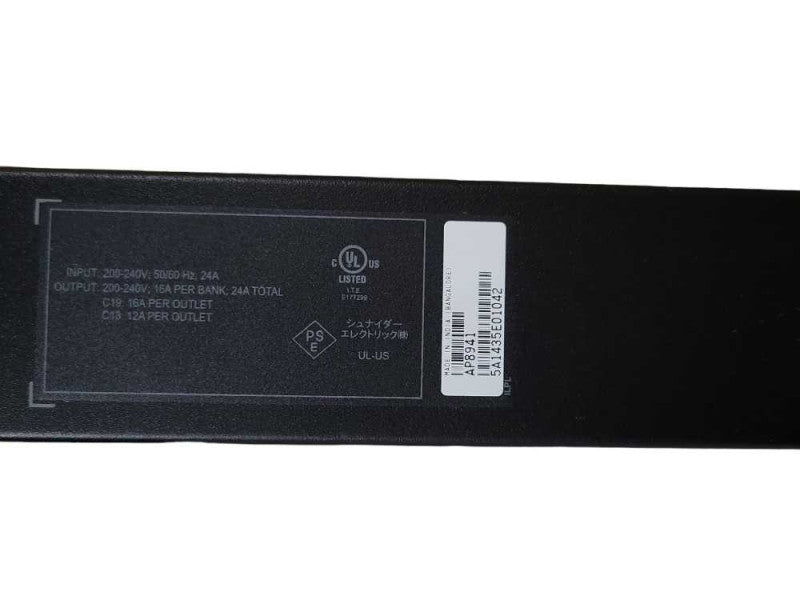 APC AP8941 SWITCHED RACK PDU 200-240V 50/60Hz, 24Amp C19 C13 SEE Q_