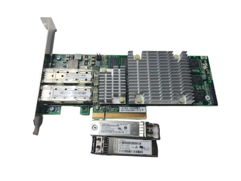 HP 460349-001 Dual Port 10G PCIe Server Adapter + 2x Fiber Modules )