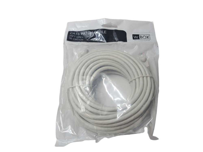W Box Technologies CAT6 Patch Cable 25FT Gray 0E-C6GY25 Q)