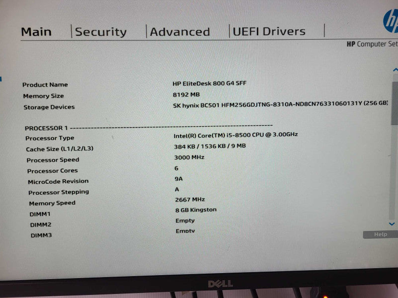 HP EliteDesk 800 G4 SFF i5-8500 @ 3GHz 8GB DDR4 256GB SSD Q$