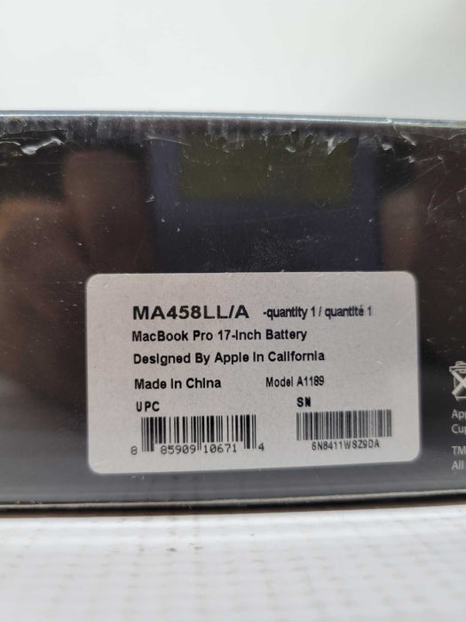 Apple MacBook Pro 17-inch Battery GENUINE NEW SEALED IN BOX MA458LL/A A1189