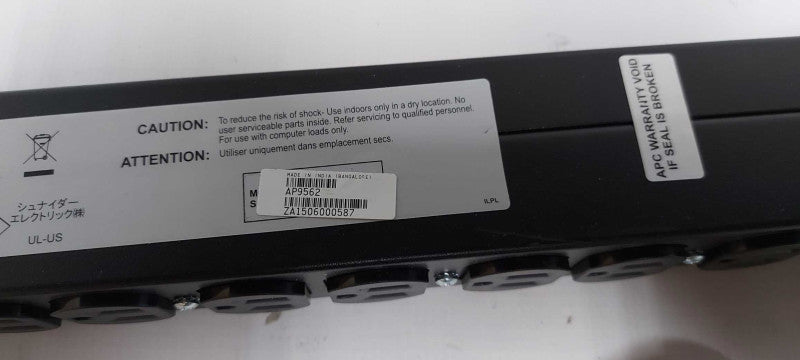 APC AP9562 rack PDU Basic 1U, 15A, 120V, (10)5-15 #