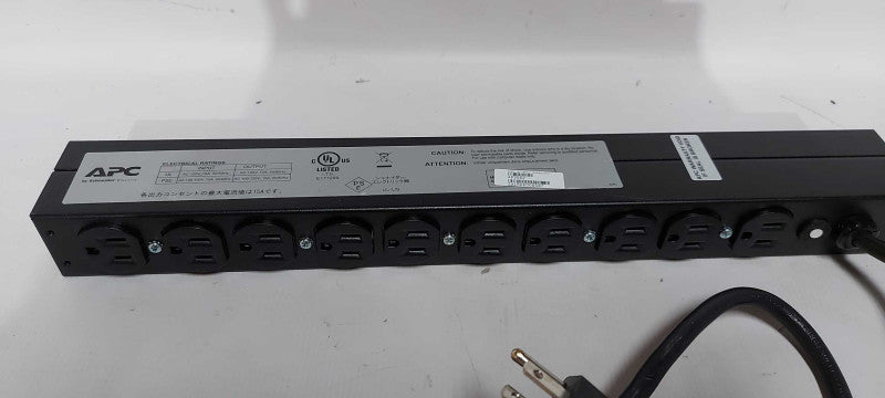 APC AP9562 rack PDU Basic 1U, 15A, 120V, (10)5-15 #