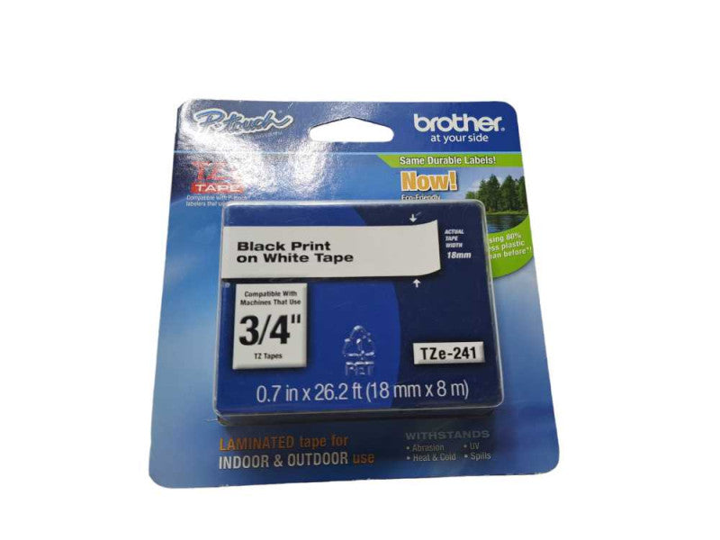 Brother International Tze241 Label Tape - Black Print on White Tape 3/4â TZ Tape )