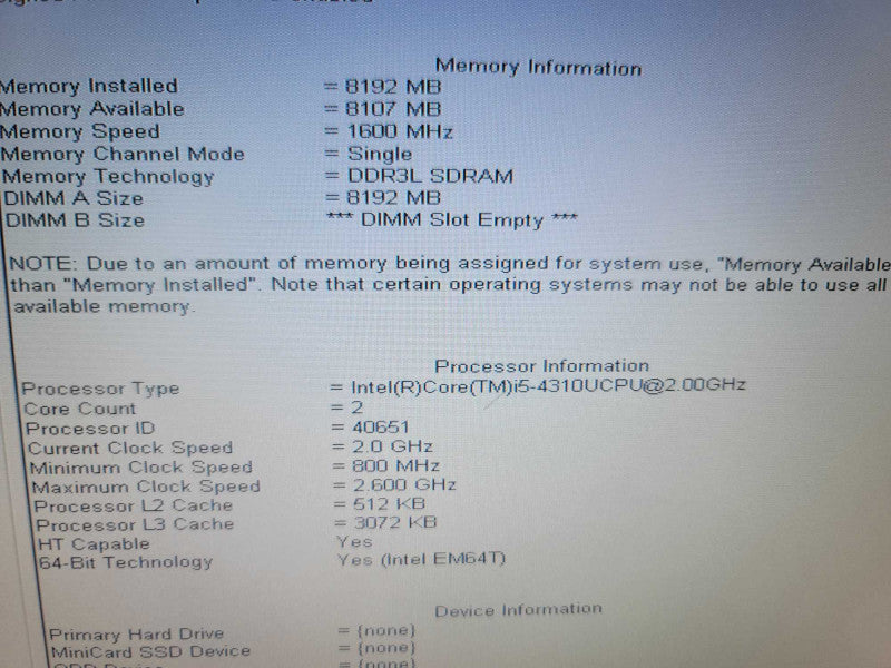 Dell Latitude 5404 Rugged i5-4310@ 2.0GHz, 8GB DDR4, NO STORAGE  Î²