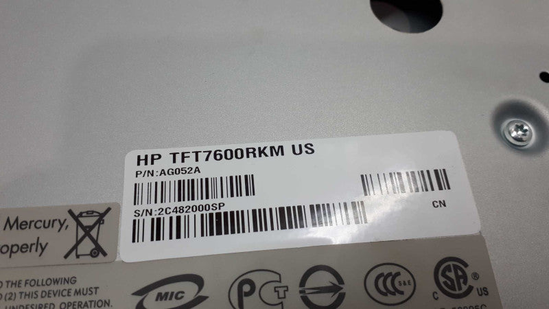 HP TFT7600 17\\" Rackmount LCD Monitor/Keyboard TFT7600RKM AG052A &