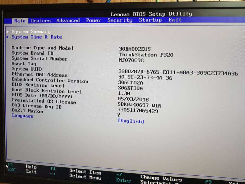 Lenovo ThinkStation P320 Tower i7-7700 CPU @ 3.60GHz 16GB DDR4 Ram