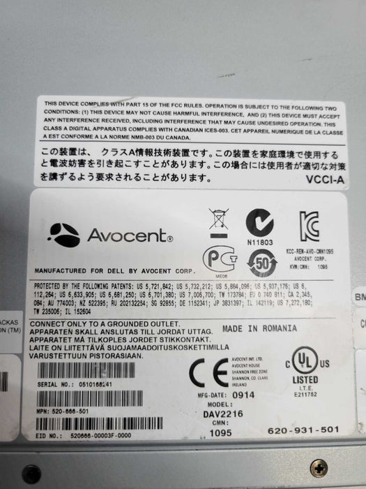 DELL AV2216 (520-666-501) Cat-5 USB Analog KVM Switch