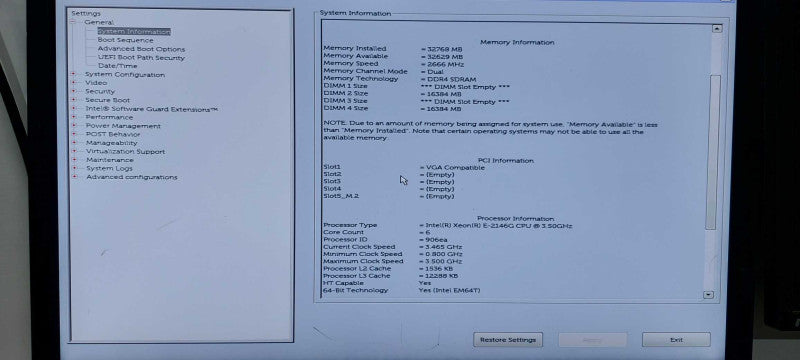 Dell Precision 3630 Xeon E-2146G @ 3.50ghz / 32gb ram / Quadro P4000 GPU #