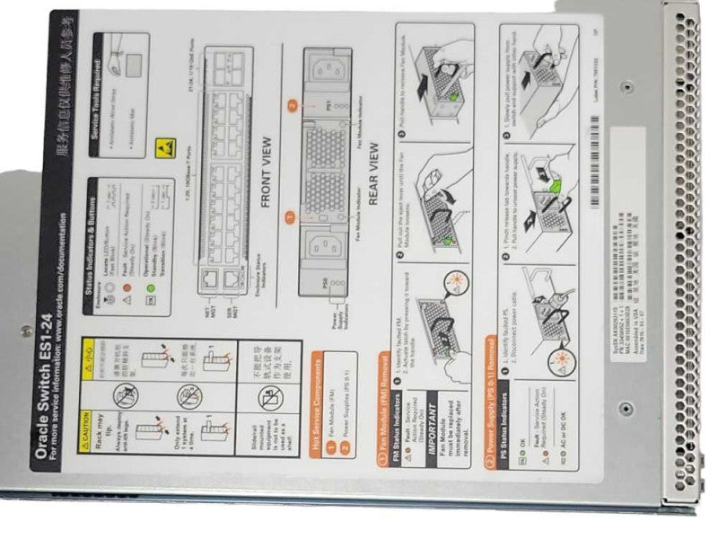 Oracle Switch ES1-24 half-width 1U 20x 10GBASE-T and 4x 10G SFP Ports, READ _