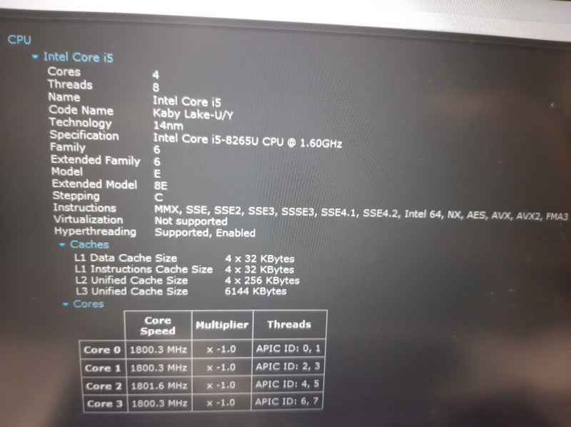 HP EliteBook 840 G6 intel i5-8265U 1.6Ghz 16GB RAM 512GB SSD *READ