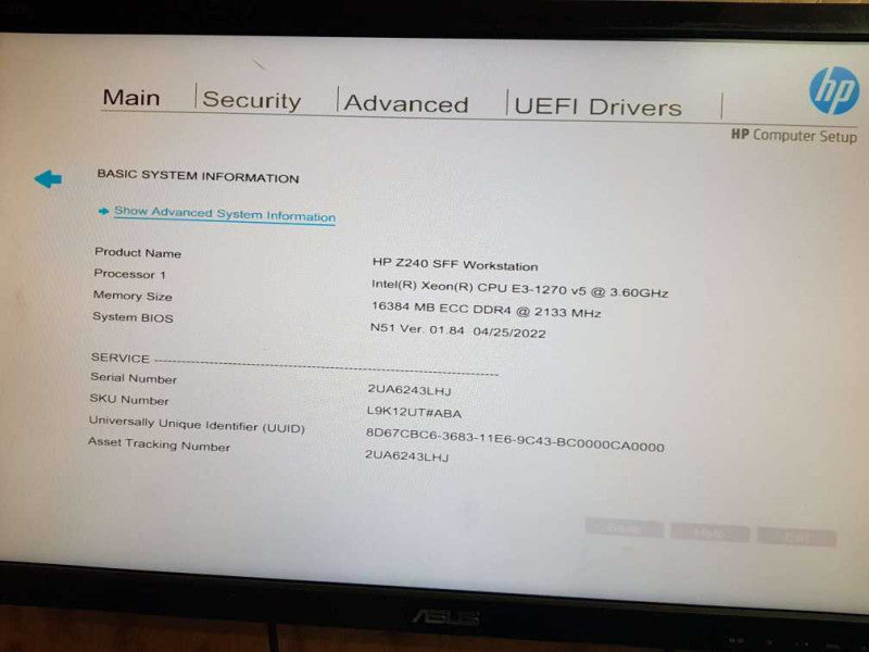 HP Z240 SFF Workstation XeonÂ® E3-1240 v5 3.5GHz 16GB RAM