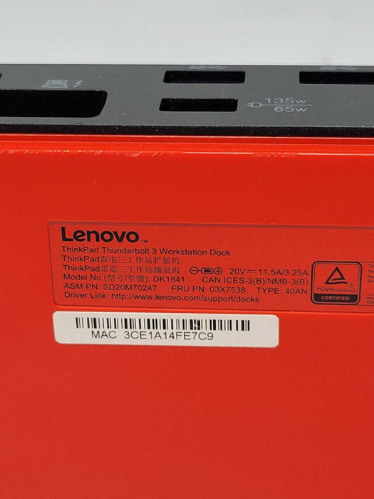 Lenovo ThinkPad Thunderbolt 3 Workstation Dock + 230W Adapter
