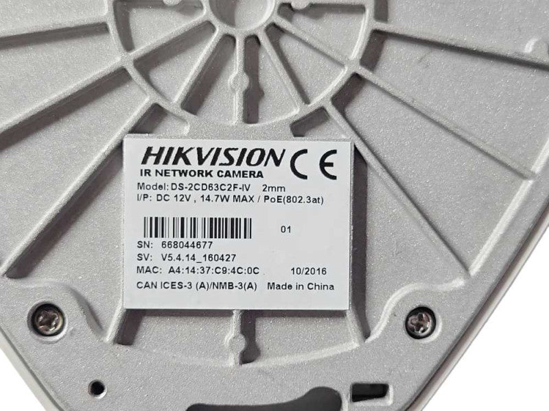 Hikvision DS-2CD63C2F-IV Outdoor Panoramic Camera, 180/360 Degree Angle, 12MP Q_