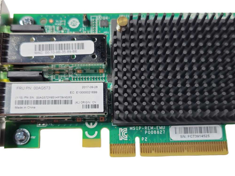 IBM/Lenovo 00AG573 Dual Port 10Gb SFP+ Network Adapter PCI-e, LP Q_