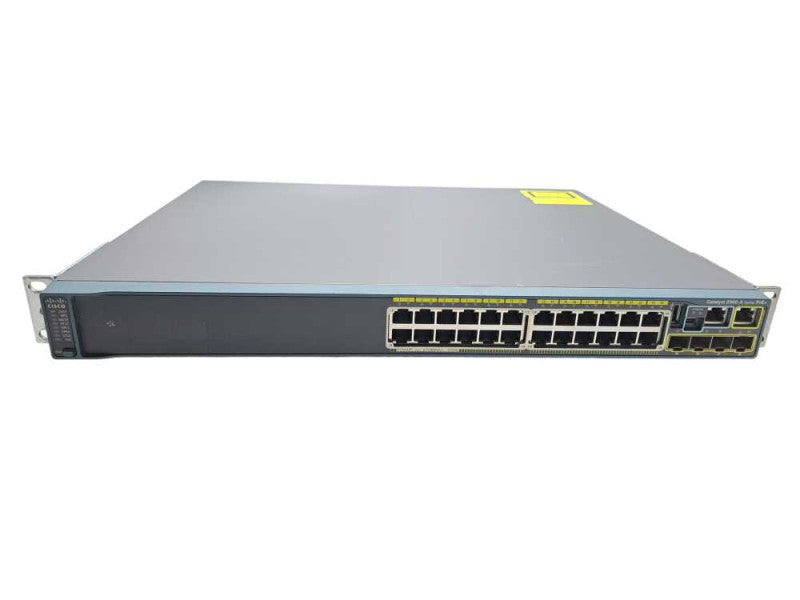 Cisco WS-C2960S-24PS-L 24 Port Gigabit 370W PoE+ Network Switch + Rackmount Ears )