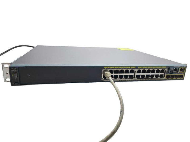 Cisco WS-C2960S-24PS-L 24 Port Gigabit 370W PoE+ Network Switch + Rackmount Ears )