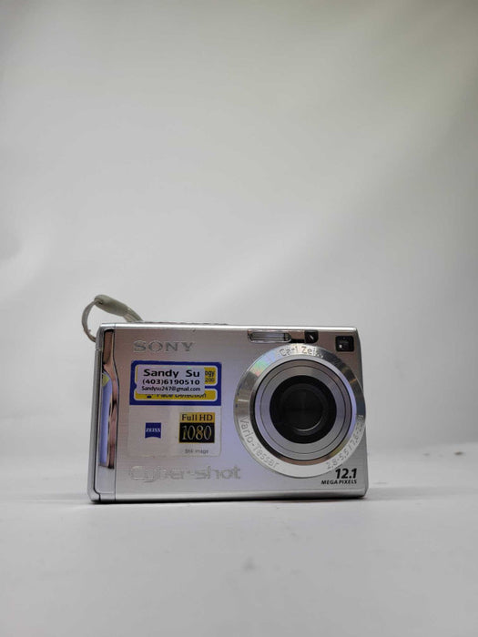 Sony Cybershot DSC-W200 12.1MP Silver Digital Camera + Battery