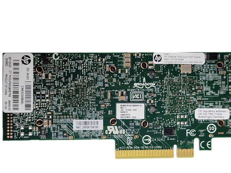 HP Ethernet 10Gb 2-Port 530T network Adapter 657128-001 656594-001, FH Q_
