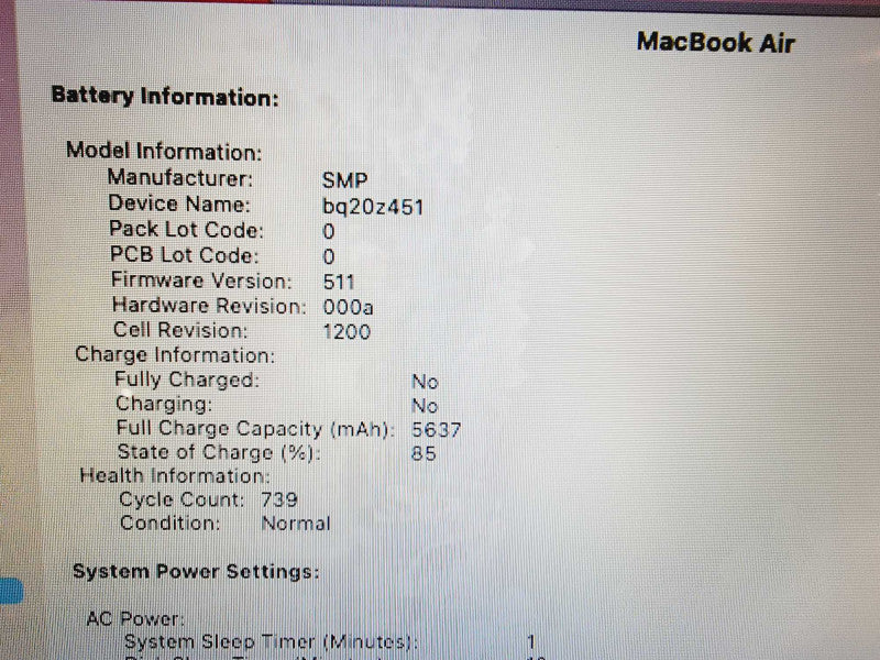 Apple Macbook Air 2015 13\\" Core i5-5250U @ 1.6GHz 4GB DDR3 250GB SSD (