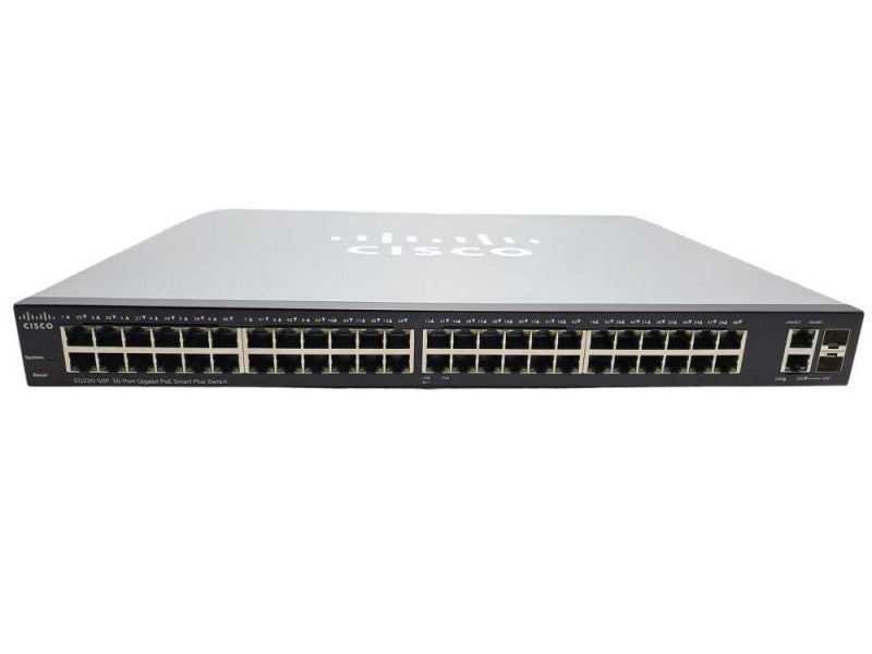 Cisco SG220-50P 50 Port Gigabit PoE Smart Plus Switch + Original Box & Cables )