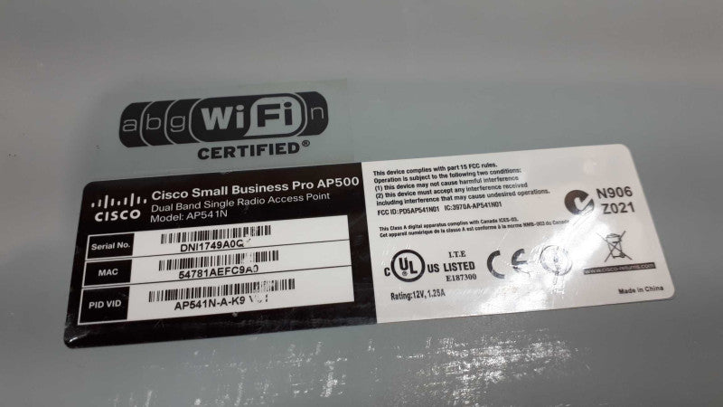 Cisco Small Business Pro AP500 Series Dual Band Single Radio Acce AP541N-A-K9 &