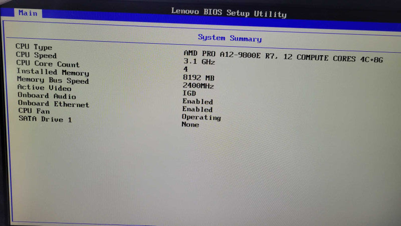Lenovo ThinkCentre M715q-AMD Pro A12-9800e R7 | 8GB | NO HDD Q