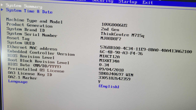 Lenovo ThinkCentre m715q - AMD Ryzen 5 PRO 2400GE  | 8GB RAM | NO HDD Q