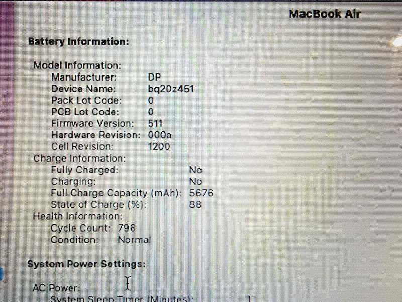 Apple Macbook Air 2015 13\\" Core i5-5250U @ 1.6GHz 8GB DDR3 250GB SSD (