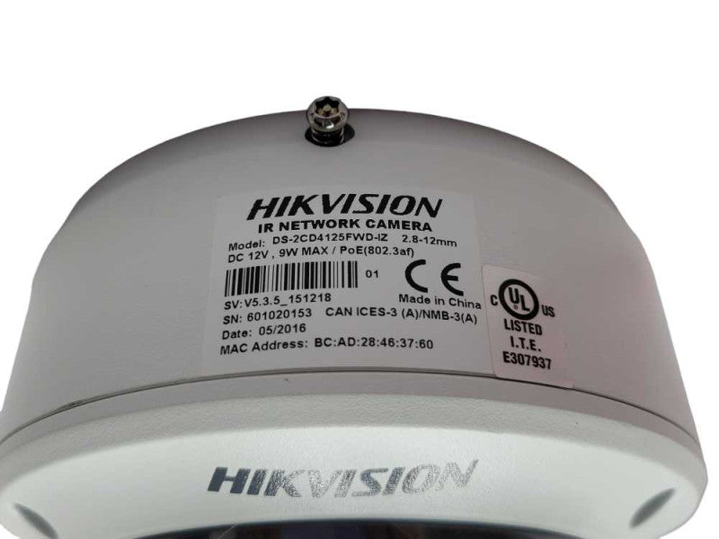 Open-Box HIKVISION DS-2CD4125FWD-IZ 2MP Smart IP Indoor Dome Camera _