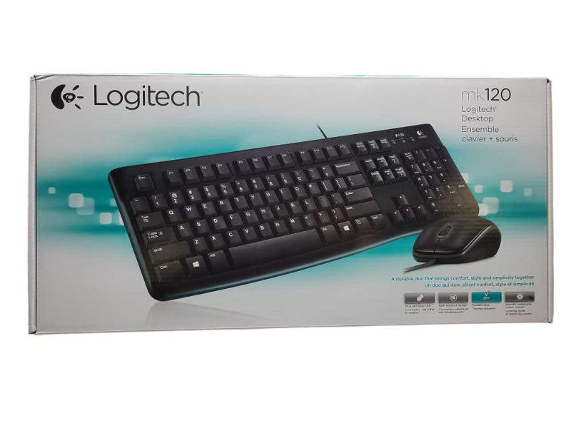 Logitech MK120 Wired Keyboard and Mouse Combo NEW IN BOX Q$