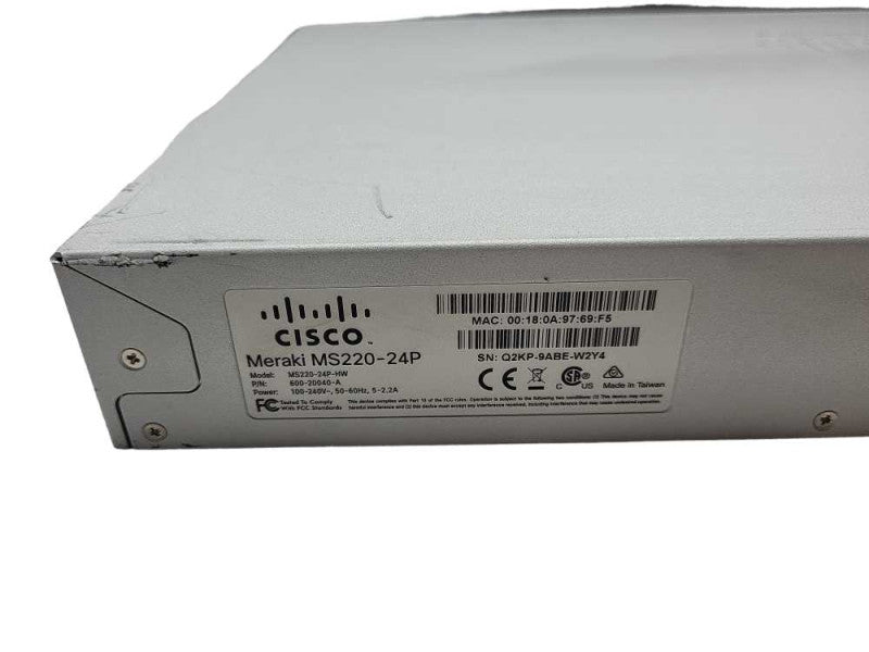 Meraki MS220-24P 24 Port Cloud Managed Gigabit PoE Switch CLAIMED  Q$