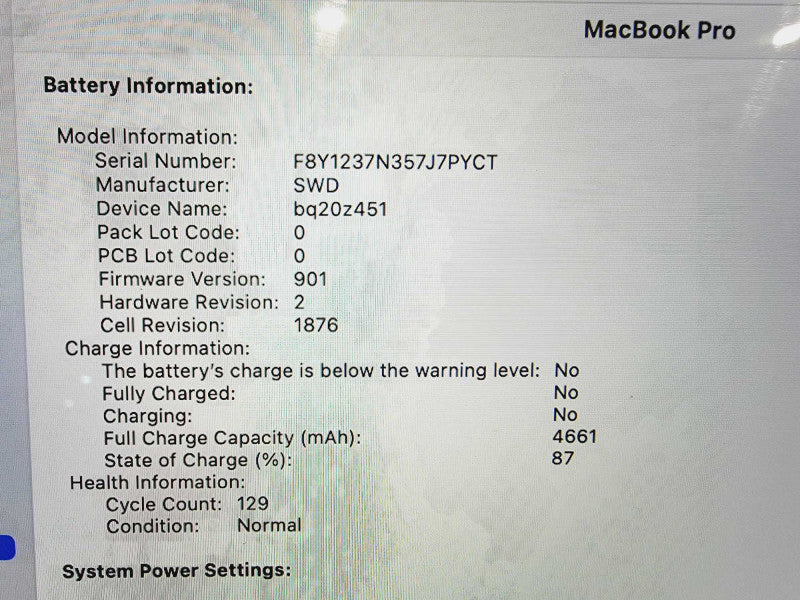 Apple Macbook Pro 2018 13\\" Core i7-8559U @ 2.7GHz 16GB DDR3 500GB SSD (